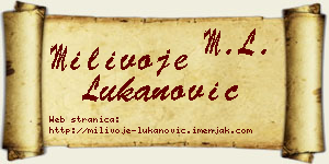 Milivoje Lukanović vizit kartica